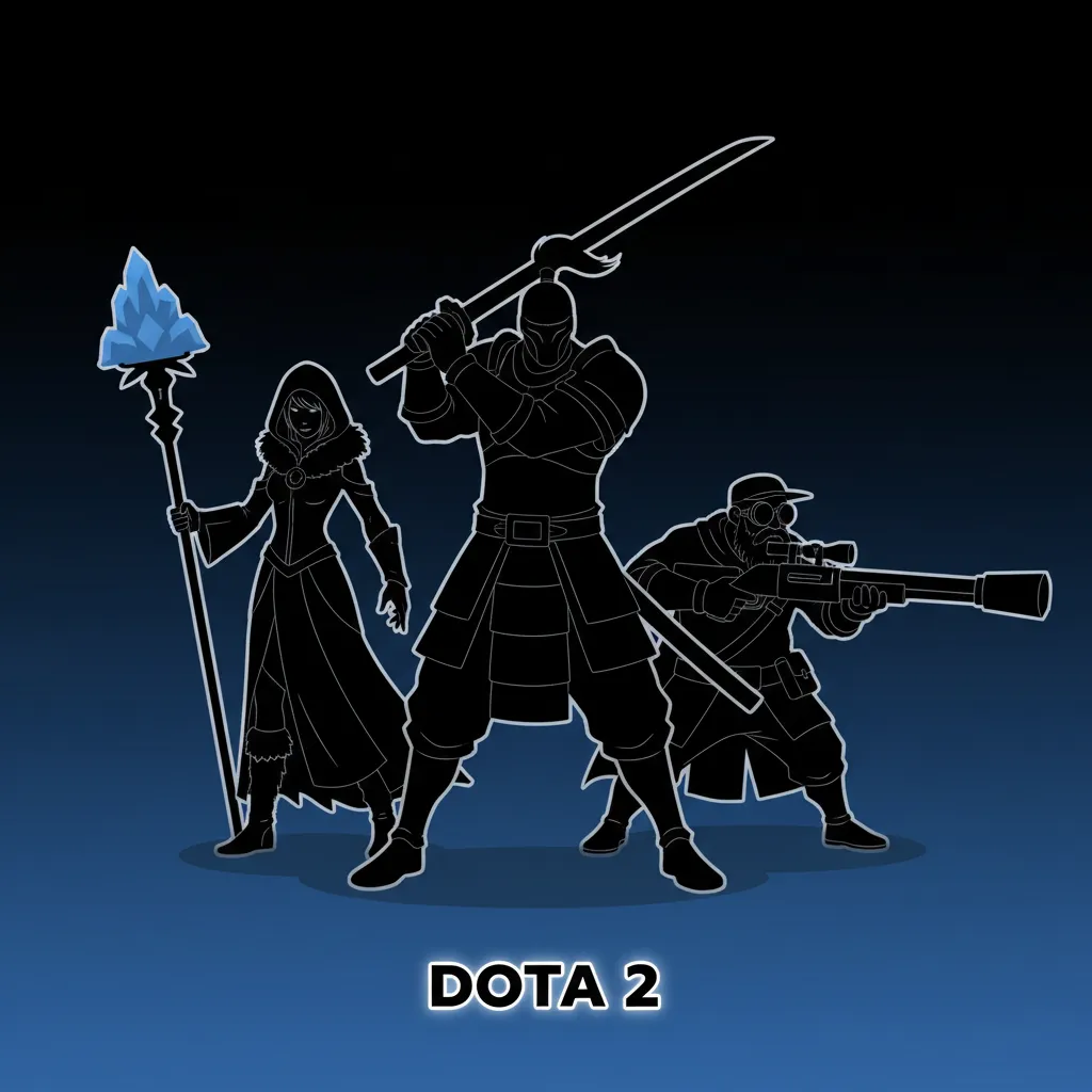 Dota 2 esports graphic with heroes fighting across three lanes, plus betting markets and tournaments like The International.