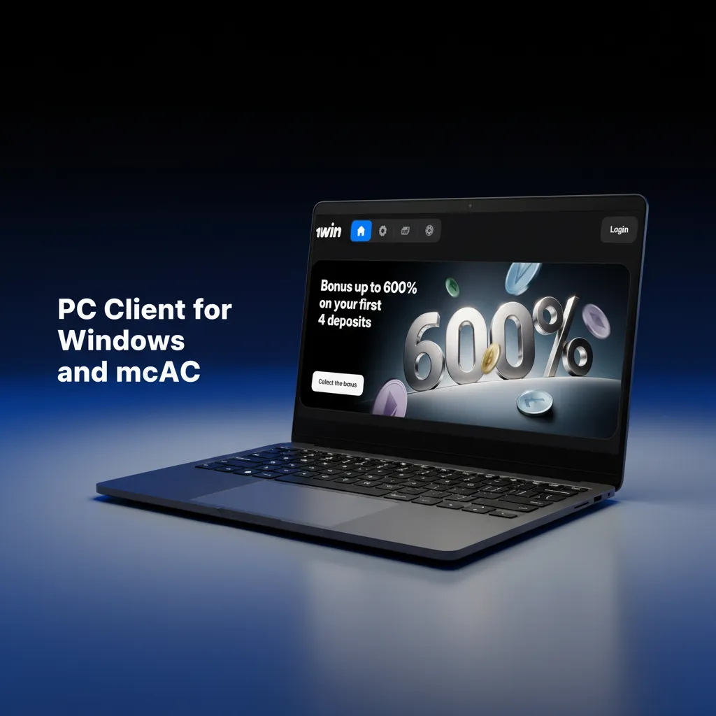 Windows and macOS logos with a browser; no client needed—place bets and play casino games on the official site.