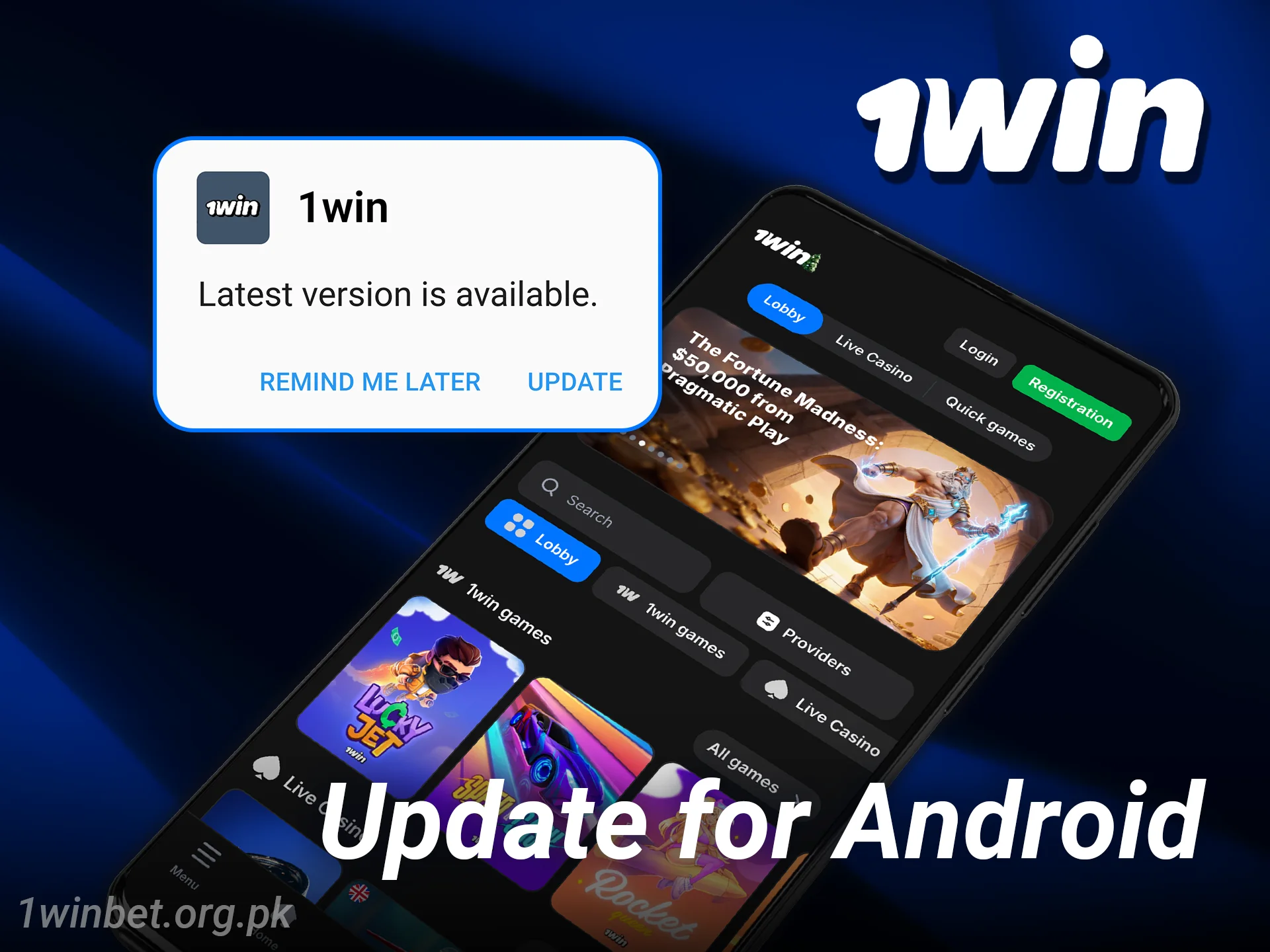 Update the 1win casino Android app for better performance.
