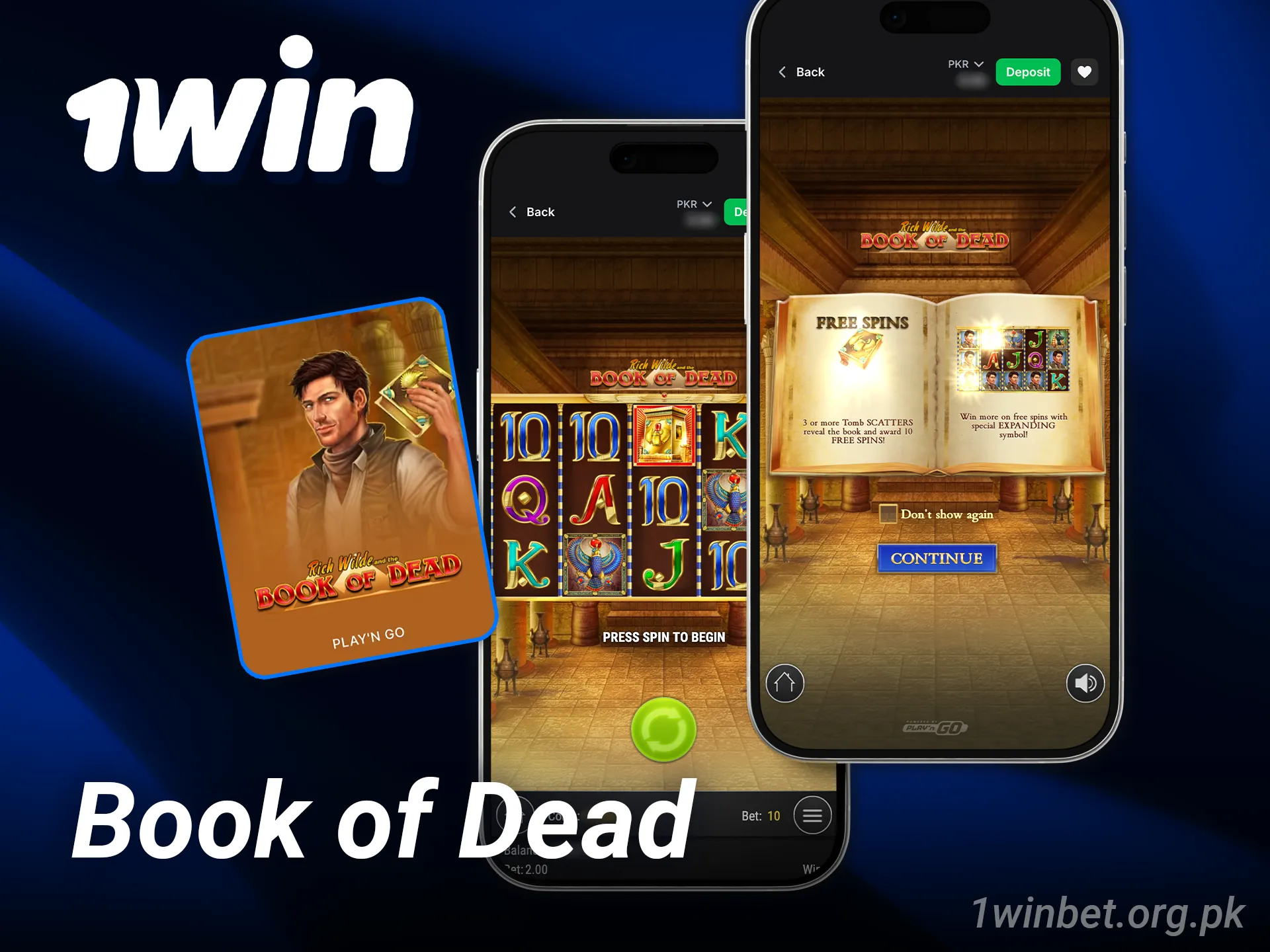 Spin Book of Dead anytime with the 1win casino app.