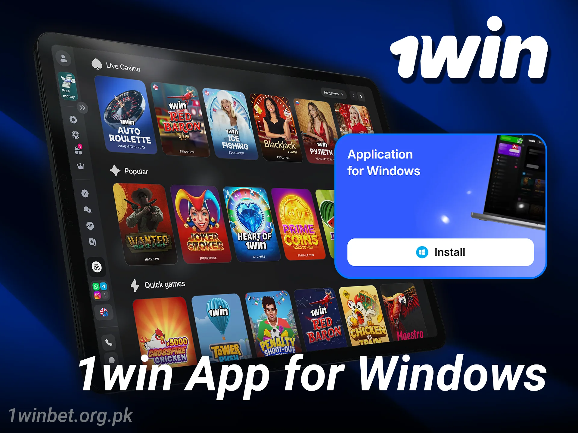 Find out how to download the 1win casino app on Windows.