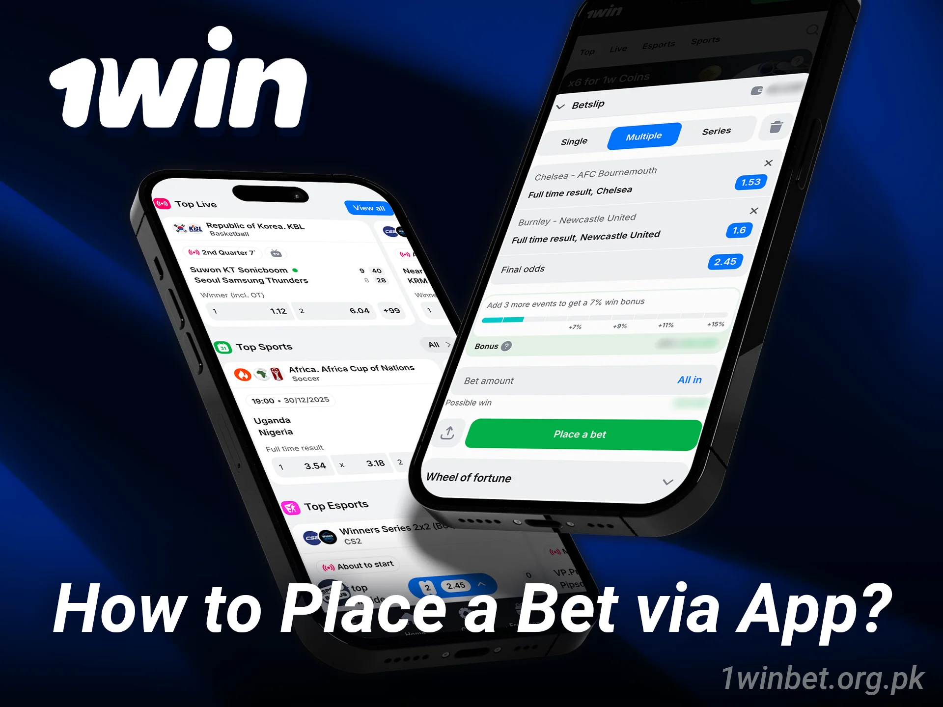 Follow simple steps to place bets in the 1win casino app.