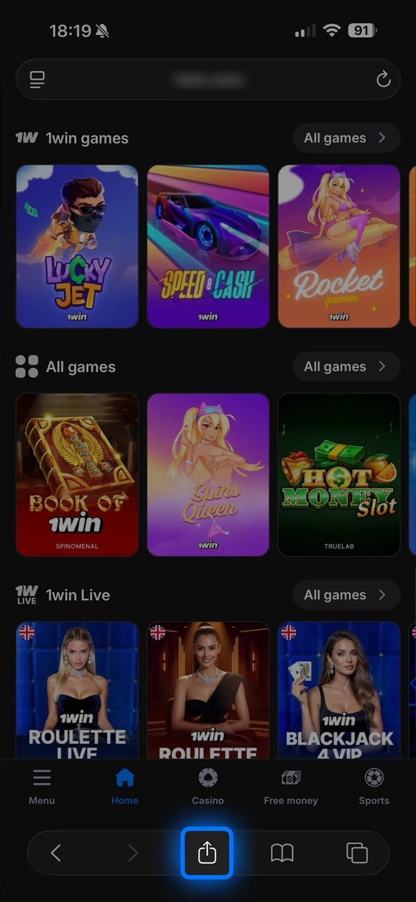 Discover how to open the menu on the 1win casino website.