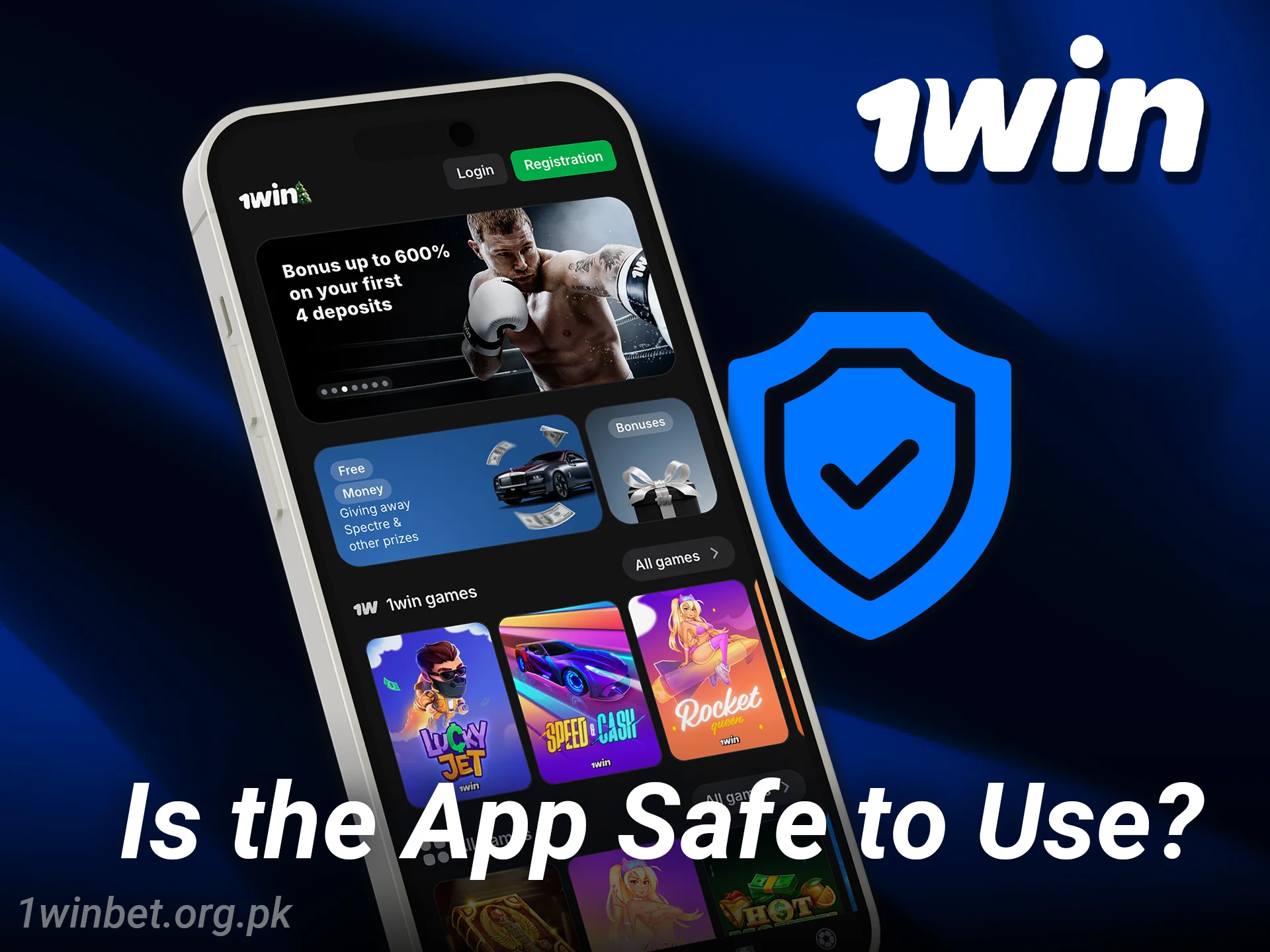 Check safety features of the 1win casino mobile app.