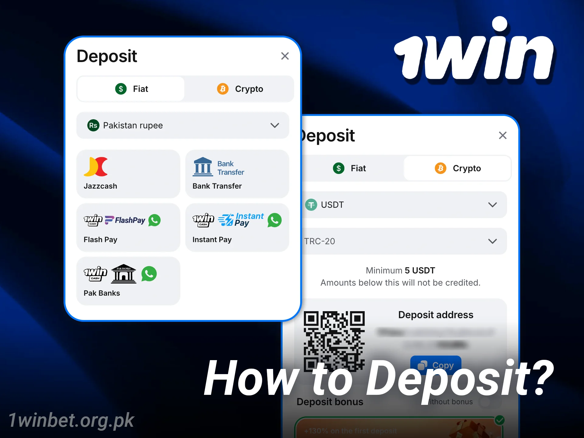 Add funds quickly and safely to your 1win casino account.