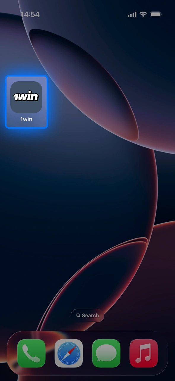 Open the icon and fund your 1win account to play.