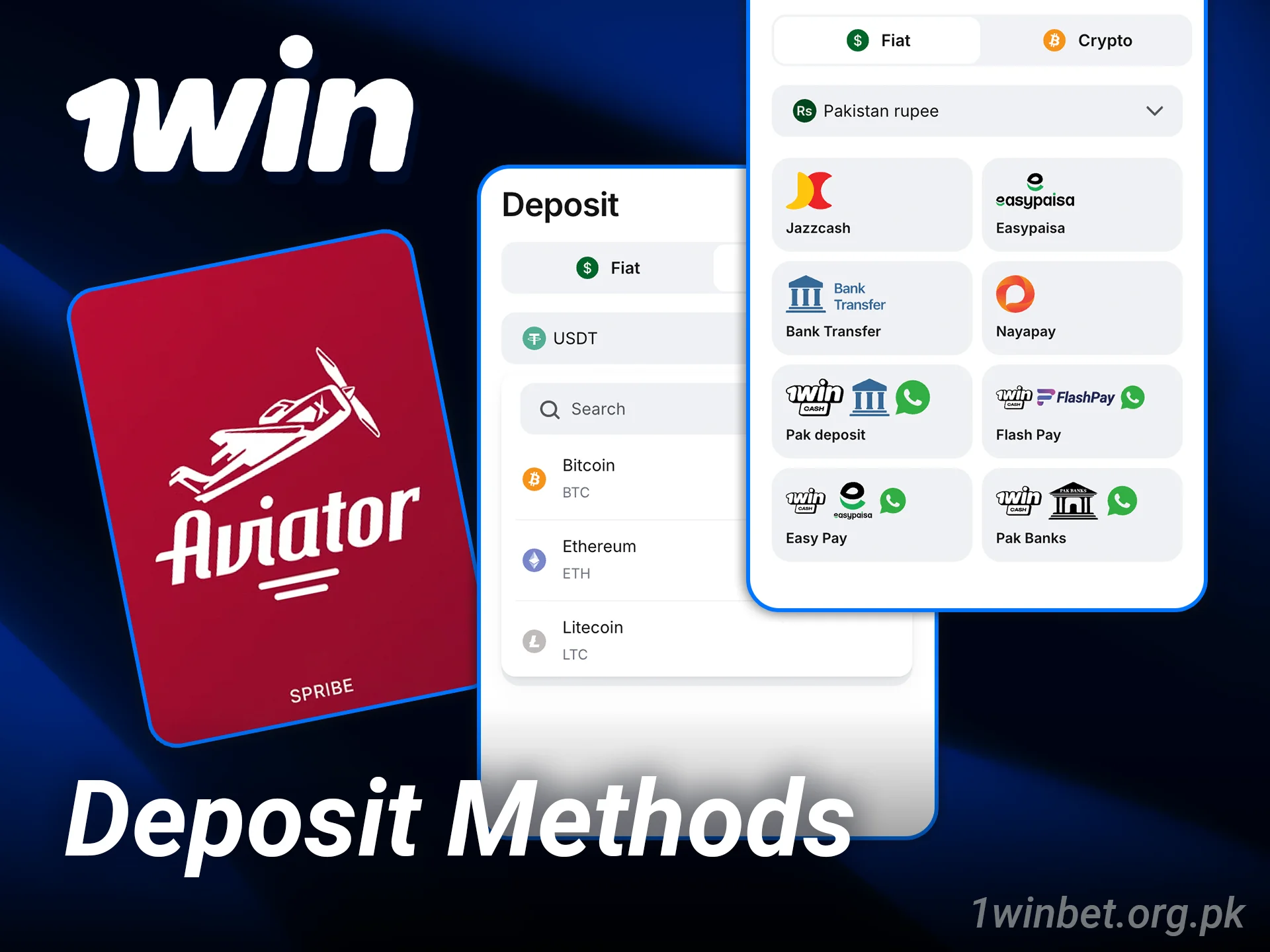 Check the available deposit methods for 1win Aviator players in Pakistan.