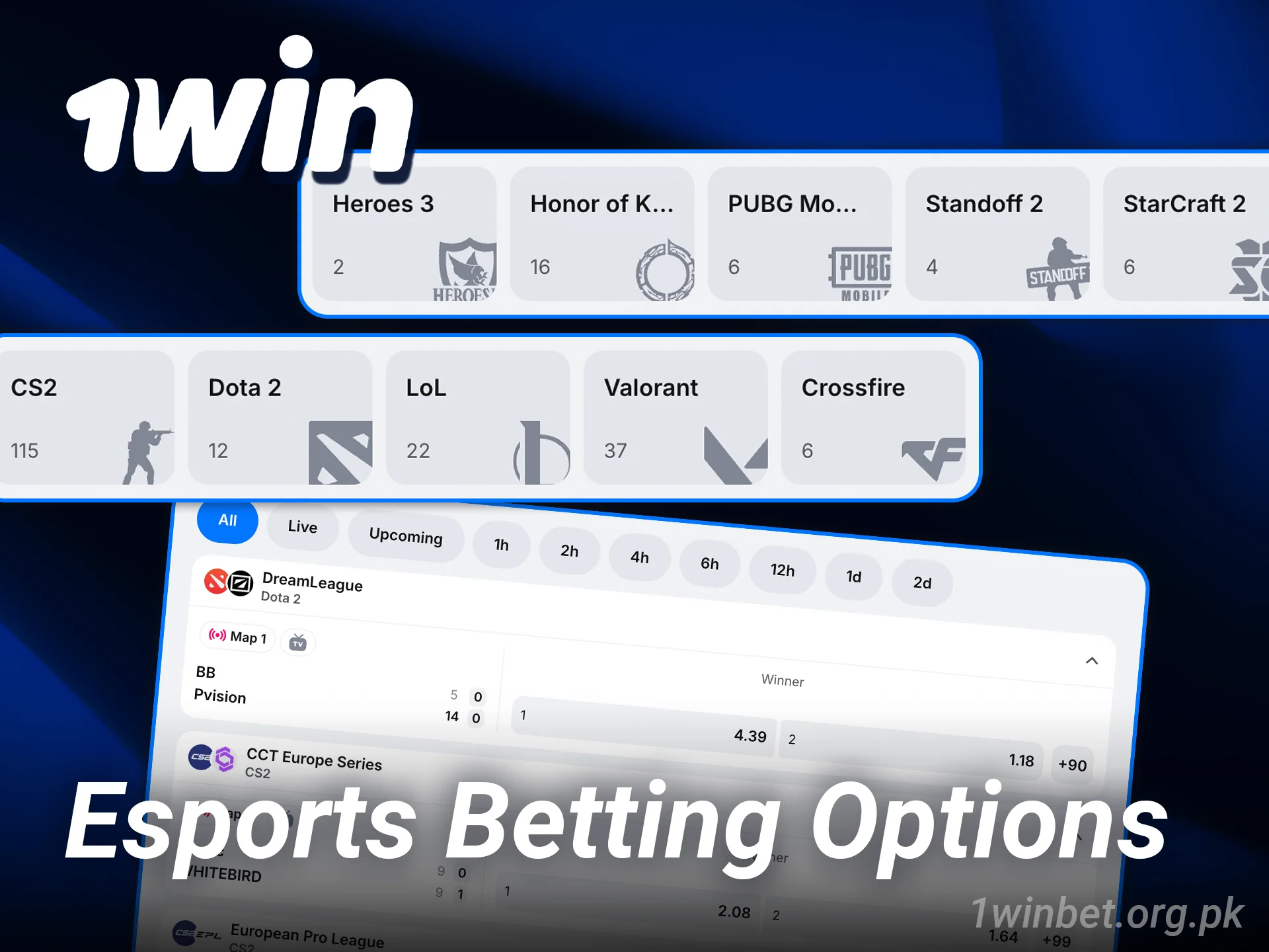 Explore the diverse 1win esports betting options available for Pakistani players.