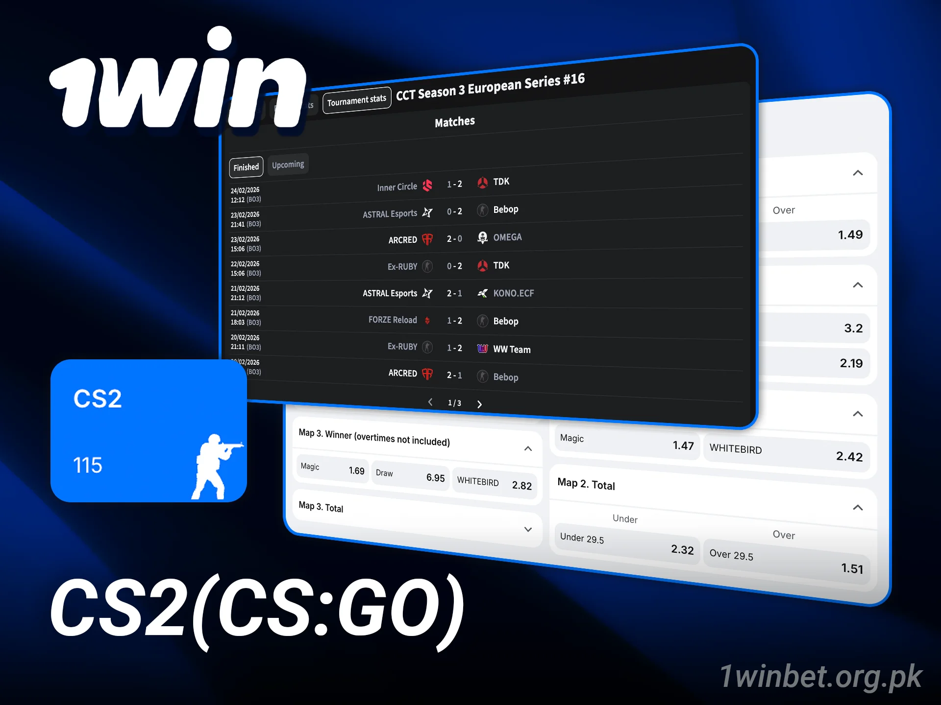 Place your 1win esports wagers on the intense CS2 action now.