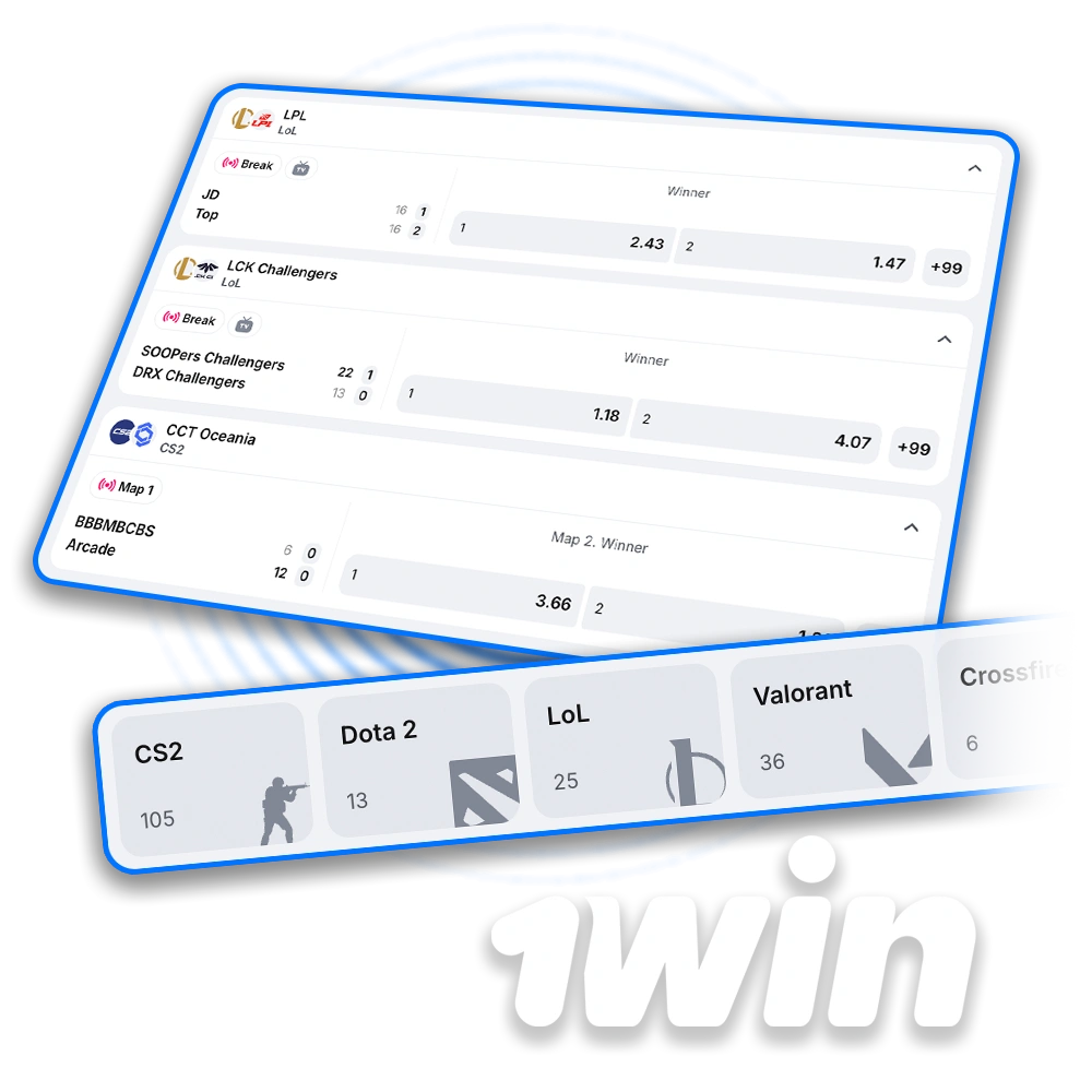 Join the exciting world of 1win esports betting and win big.