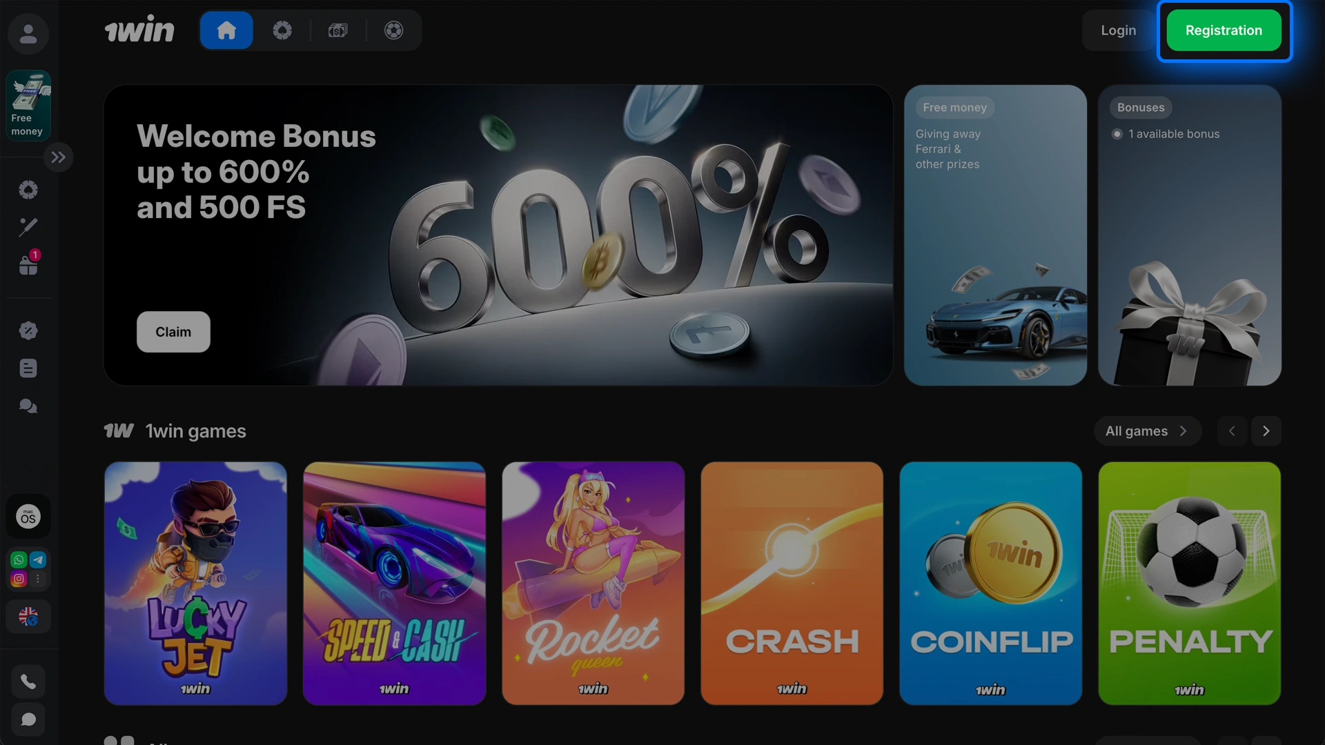 Sign up at 1win to start betting on esports matches.