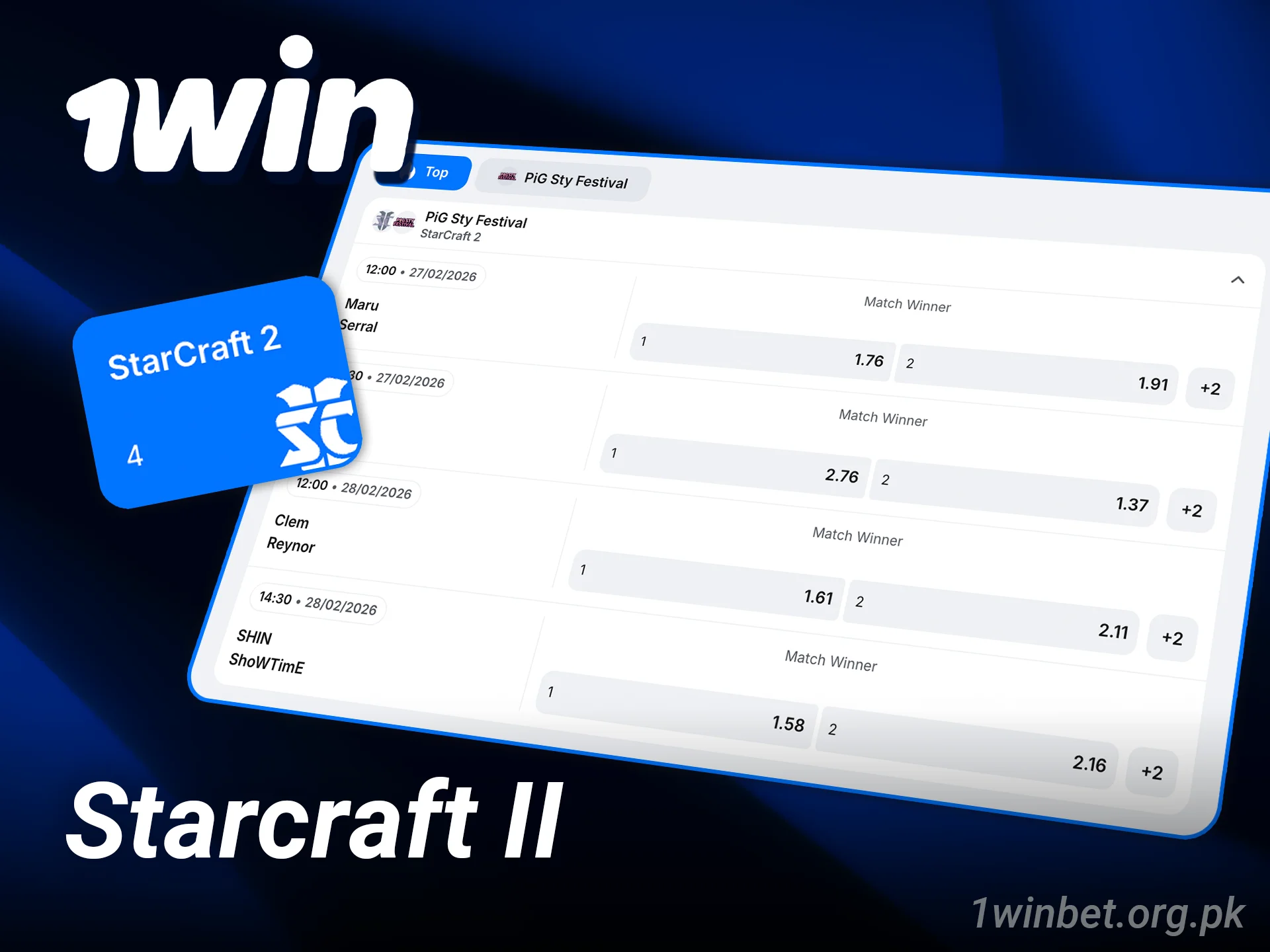 Predict the winners of 1win esports tournaments in Starcraft II.