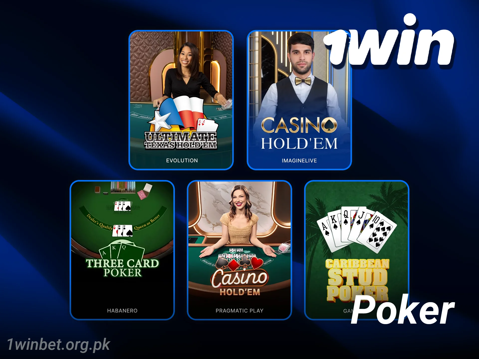 Test your skills in the live casino poker variants at 1win.
