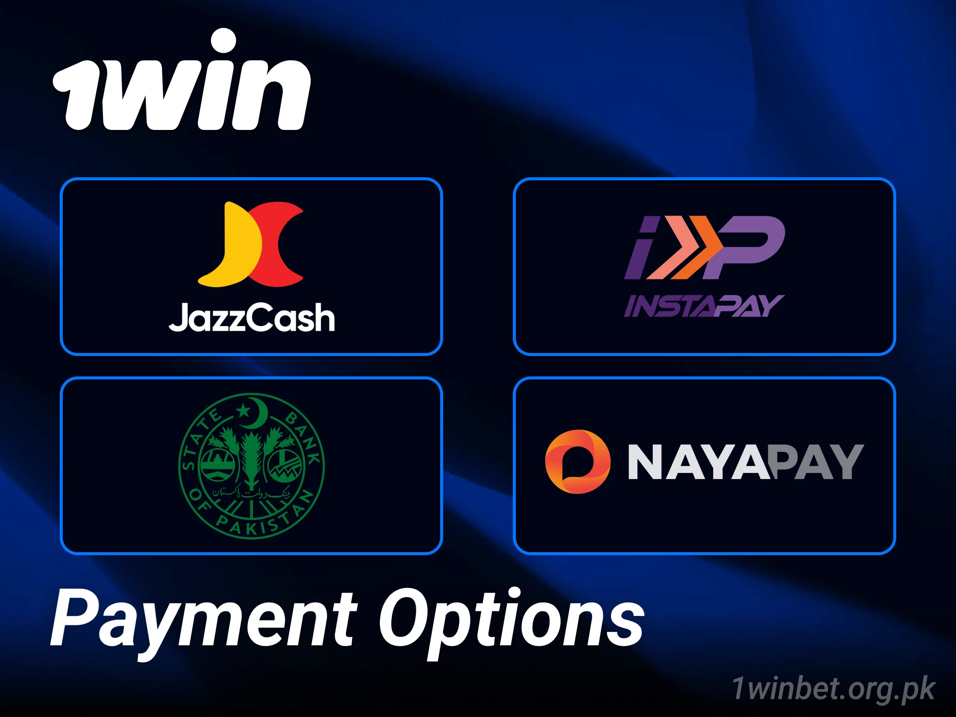 Check payment methods available for your 1win registration in Pakistan.