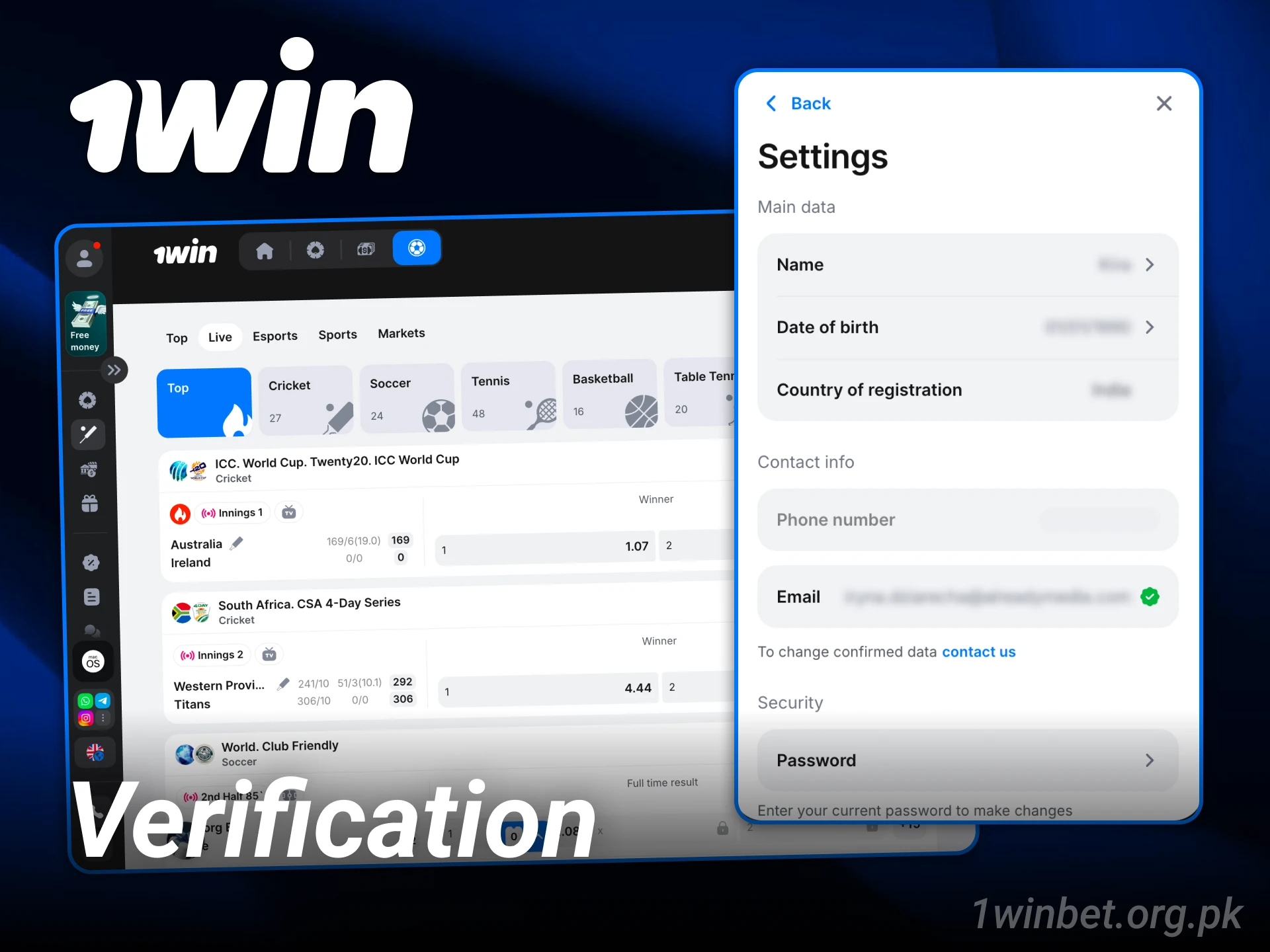 Verify your 1win registration details to secure your account and withdrawals.