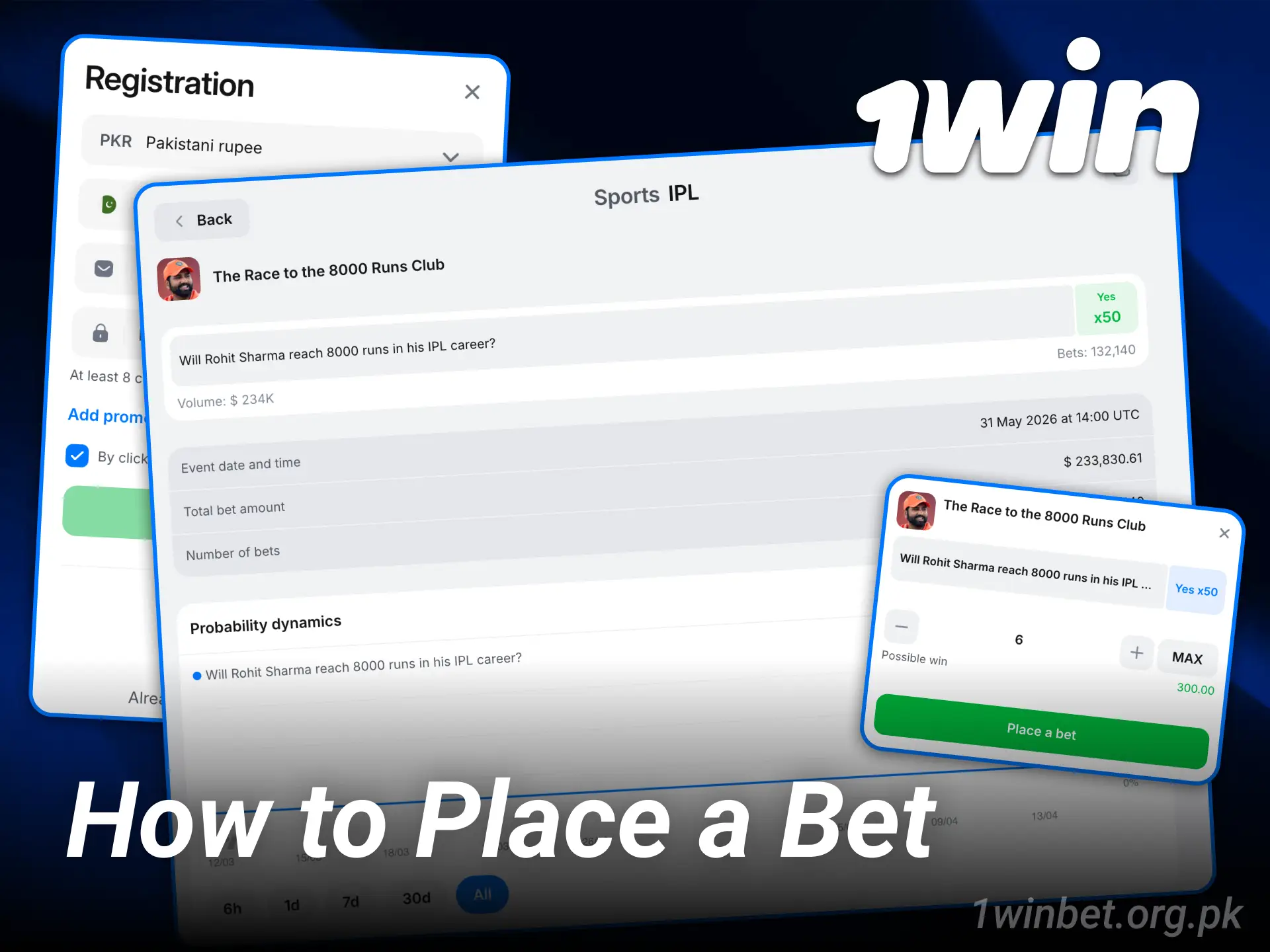 Follow the guide on how to place a bet using 1win Markets.